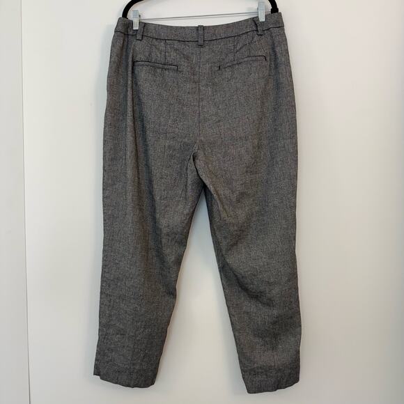 Talbots Linen-Blend Ankle Pants Salt and Pepper Black/White | Size 14 - Picture 4 of 8